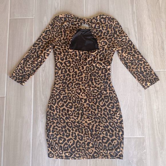 Guess leopard print dress quarter sleeve - Picture 2 of 3